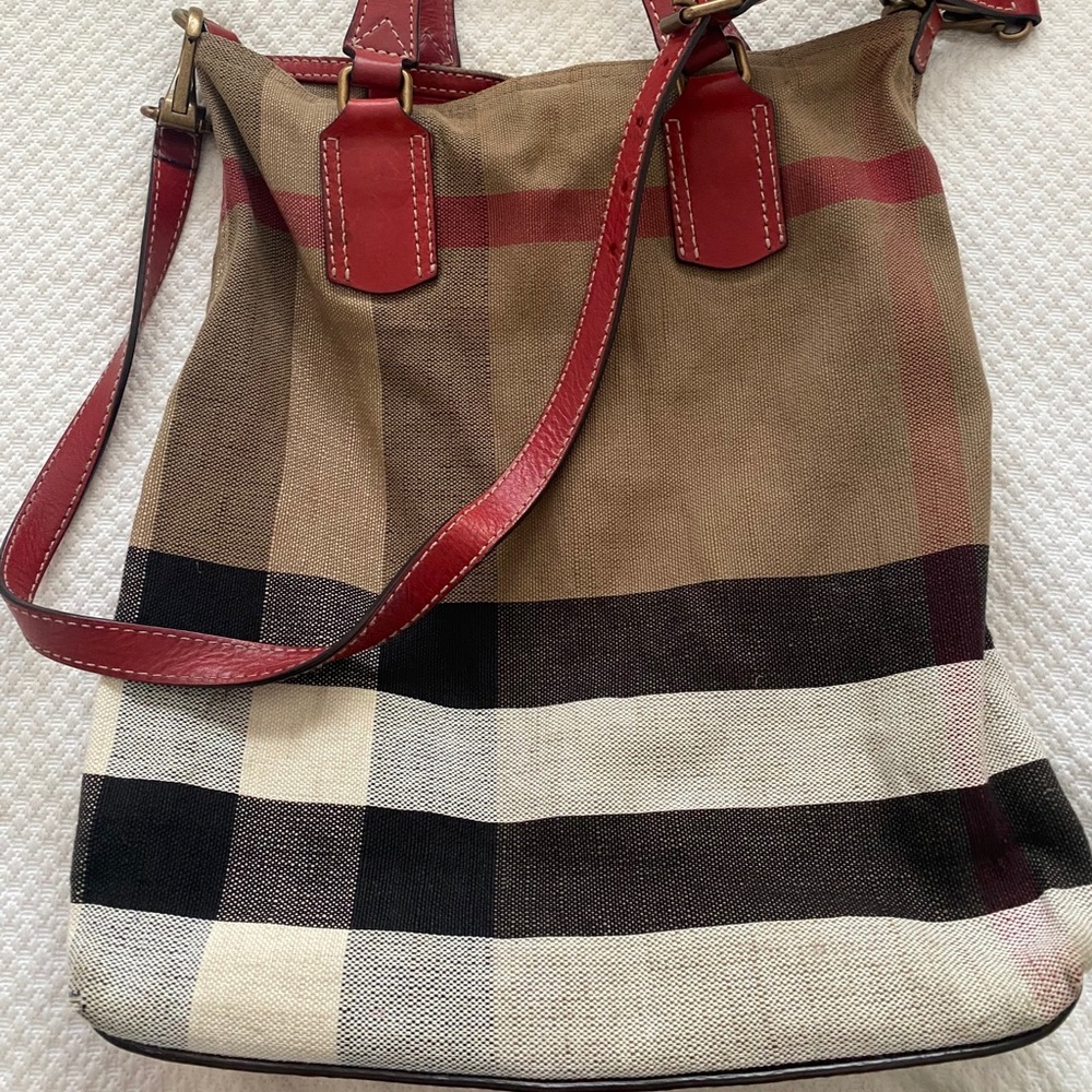 Burberry Canvas Check Shoulder Bag